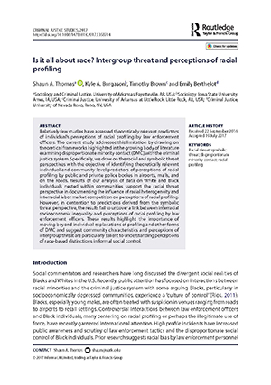 Is it all about race? Intergroup threat and perceptions of racial profiling 